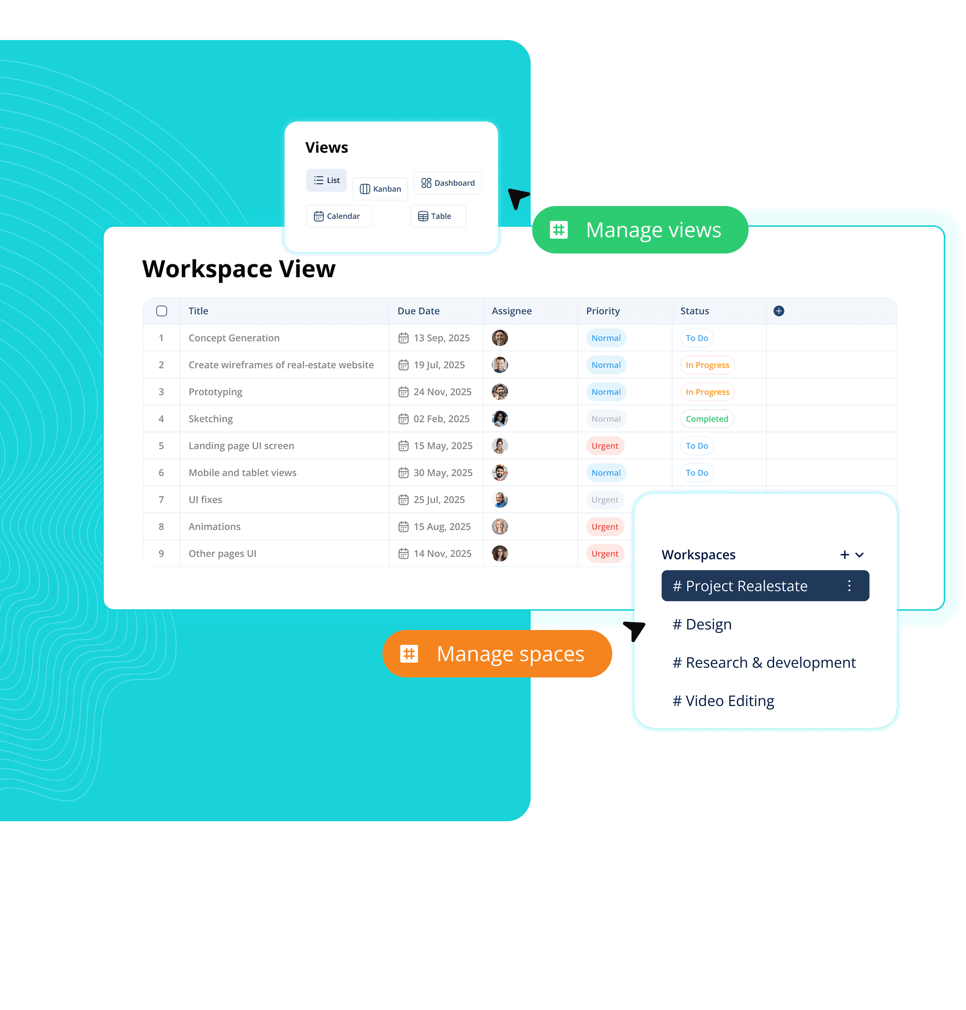 Workspaces Boards Views
