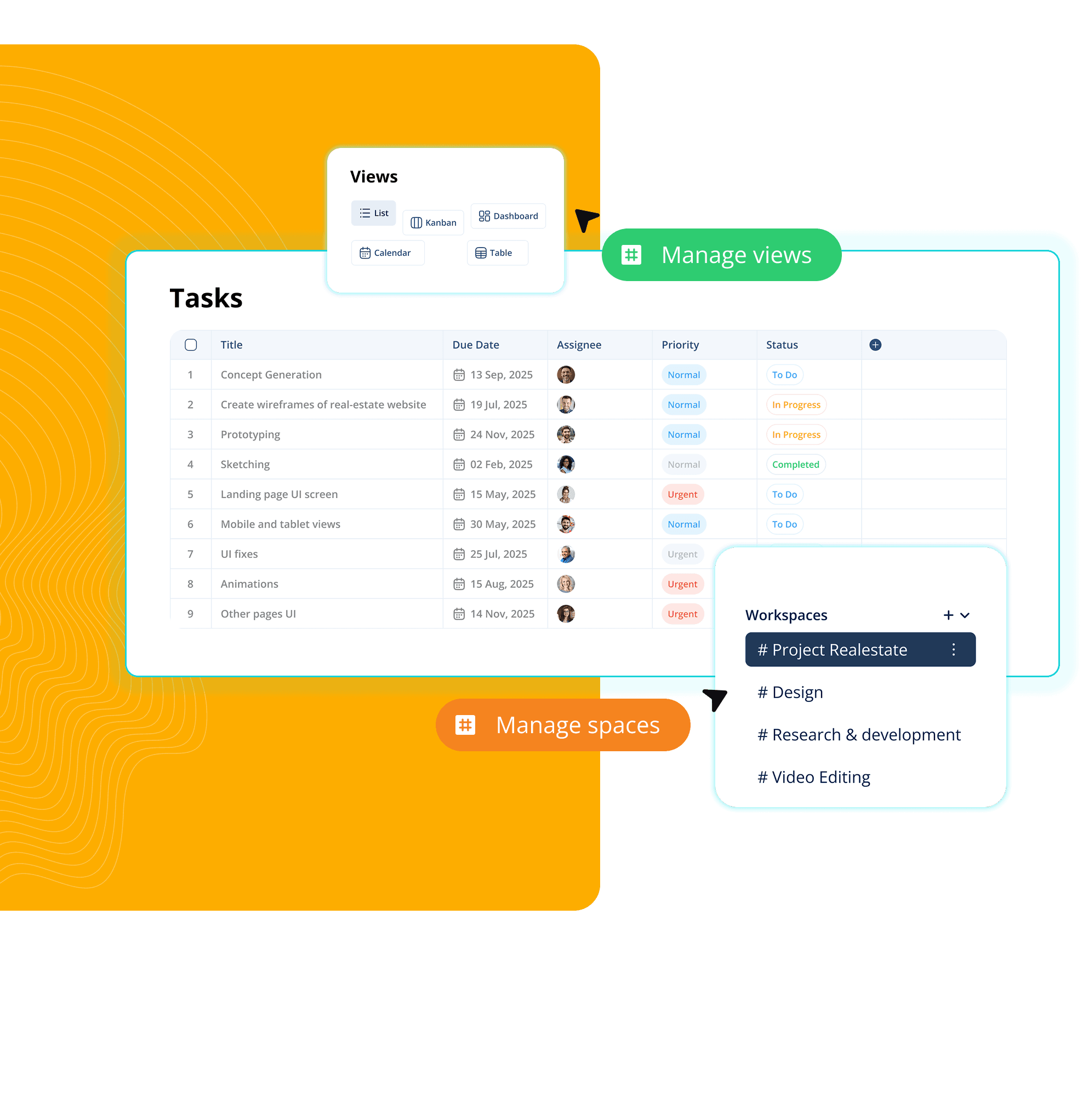 Workspaces Boards Views
